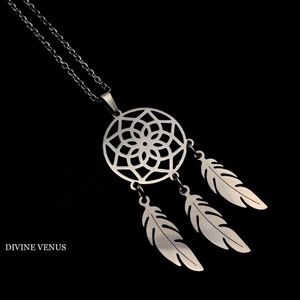 Dream Catcher Feather Necklace | Stainless Steel